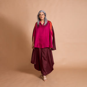 LELA Butterfly Shirt  + Goro Dhoti Set - PUSHKAR Combination