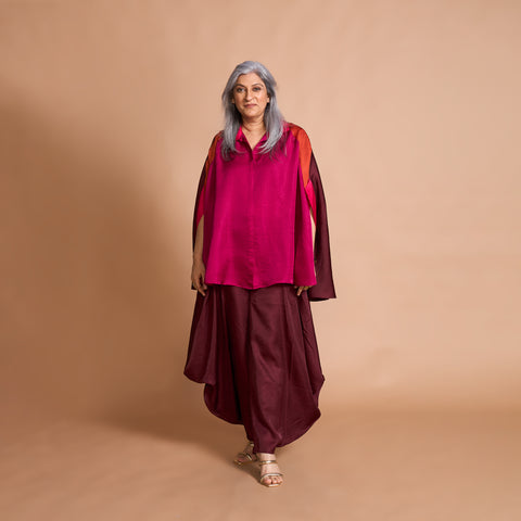LELA Butterfly Shirt  + Goro Dhoti Set - PUSHKAR Combination