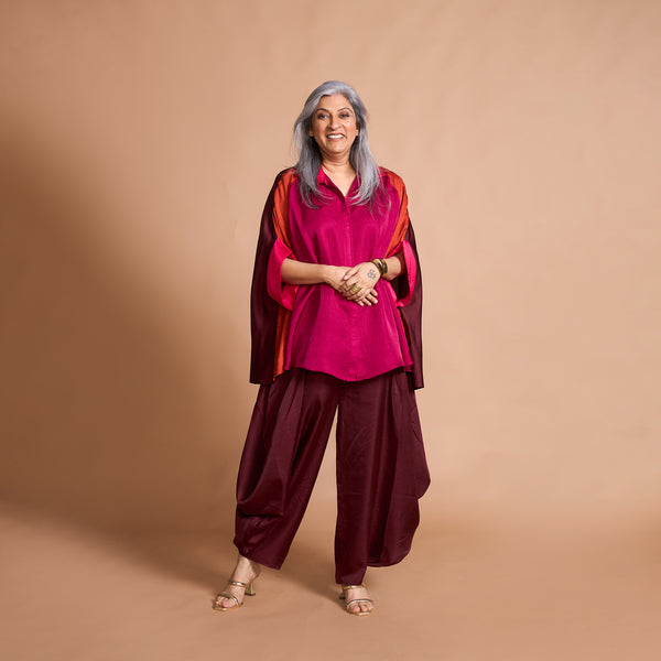 LELA Butterfly Shirt  + Goro Dhoti Set - PUSHKAR Combination