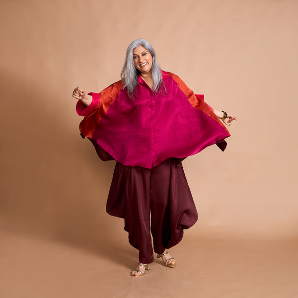 LELA Butterfly Shirt  + Goro Dhoti Set - PUSHKAR Combination