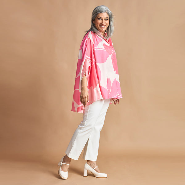 LELA Butterfly Shirt - Pink Ivory Print (LAST PIECES)