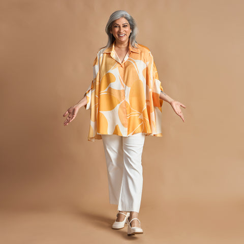 LELA Butterfly Shirt - Yellow Ivory Print (LAST PIECES)