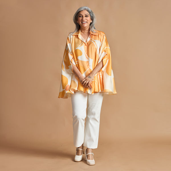 LELA Butterfly Shirt - Yellow Ivory Print (LAST PIECES)