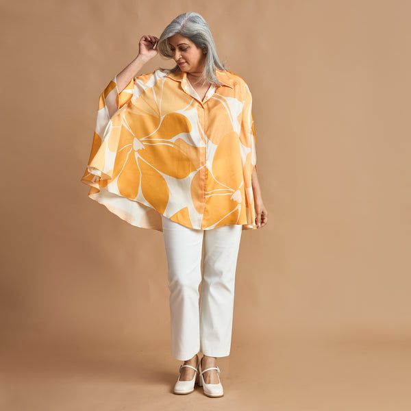 LELA Butterfly Shirt - Yellow Ivory Print (LAST PIECES)