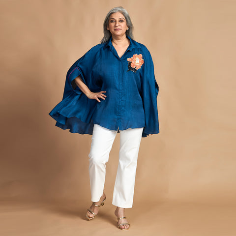 LELA Butterfly Shirt - Royal Blue