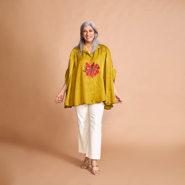 LELA Butterfly Shirt - Yellow Ochre