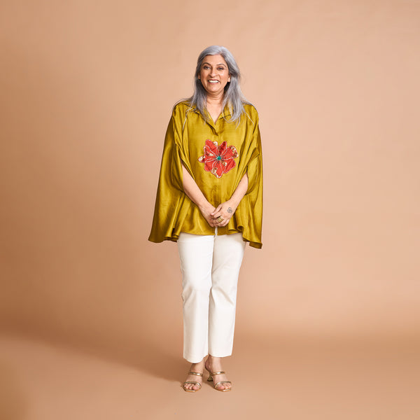 LELA Butterfly Shirt - Yellow Ochre