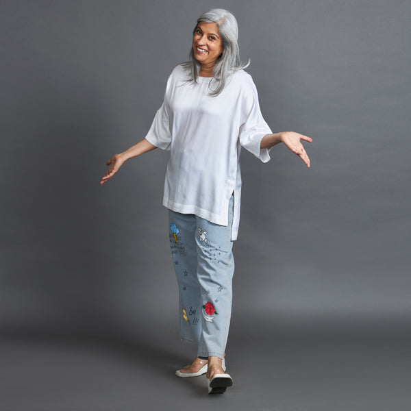 LINDA Painted Jeans - Light Blue (LAST PIECES)
