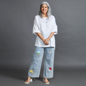 LINDA Painted Jeans - Light Blue (LAST PIECES)