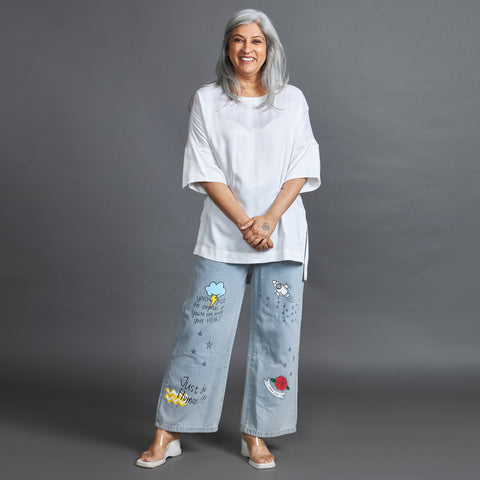 LINDA Painted Jeans - Light Blue (LAST PIECES)