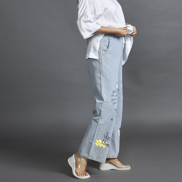 LINDA Painted Jeans - Light Blue (LAST PIECES)