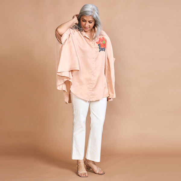 LELA Butterfly Shirt - Salmon Pink