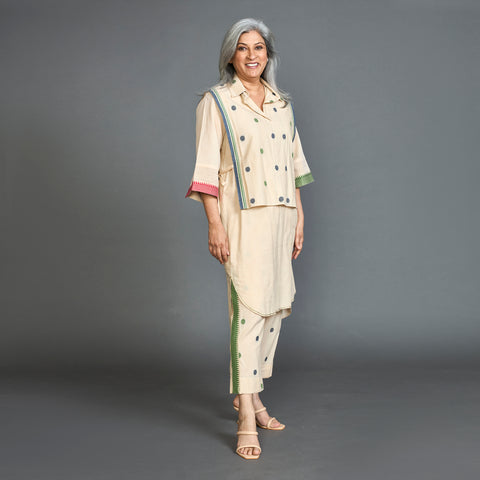 MANA Bib Tunic Set - Fawn Red Green