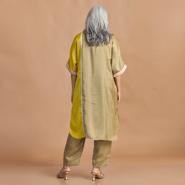 MEHAR Kaftan Set - Marigold Yellow & Green