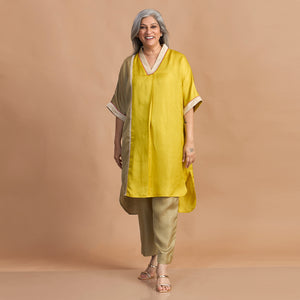 MEHAR Kaftan Set - Marigold Yellow & Green