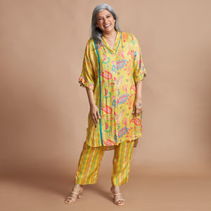 MEHAR  Kaftan Set - Yellow Paisley (LAST PIECES)
