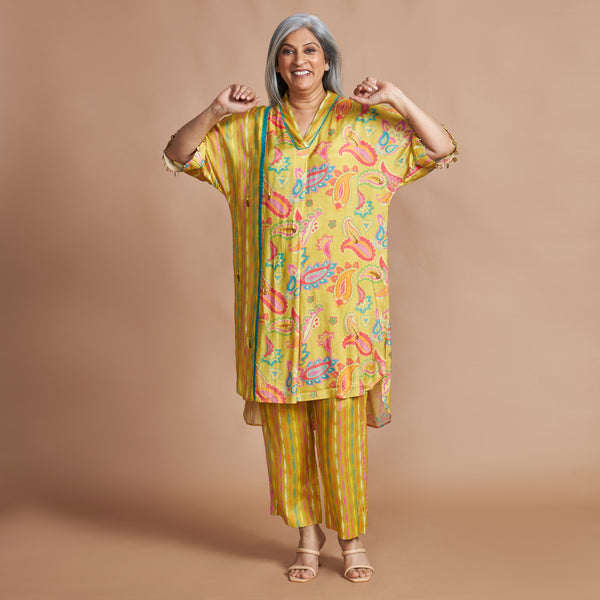 MEHAR  Kaftan Set - Yellow Paisley (LAST PIECES)