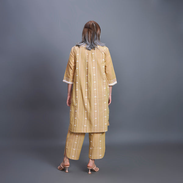 MIRA Shawl-Collar Tunic Set - Old Gold (PROMO)