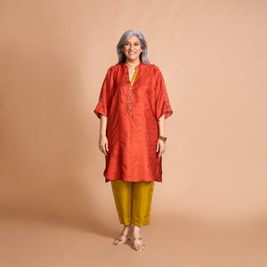 NEELAM Kaftan Set - Burnt Orange