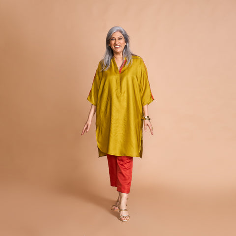 NEELAM Kaftan Set - Yellow Ochre