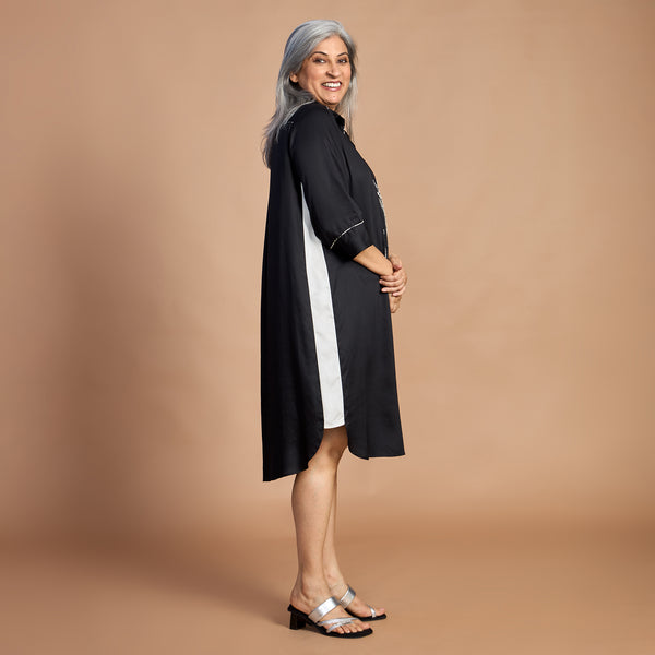 Netra Shirt Dress - Black