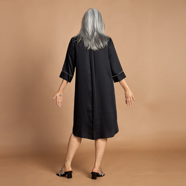 Netra Shirt Dress - Black