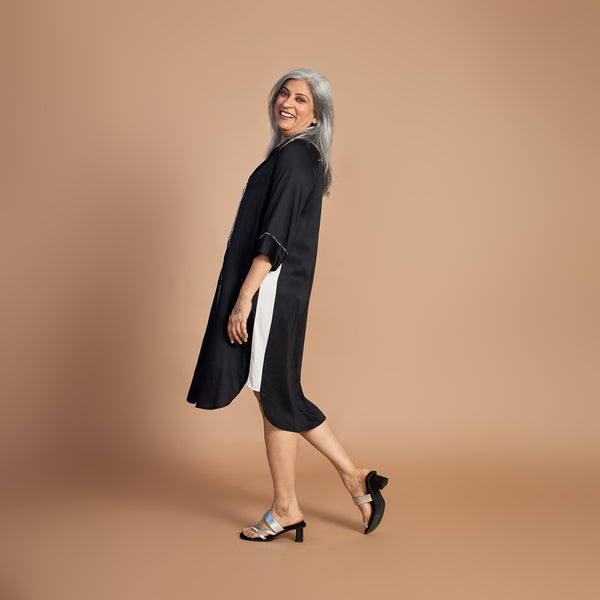Netra Shirt Dress - Black