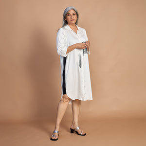 Netra Shirt Dress - White