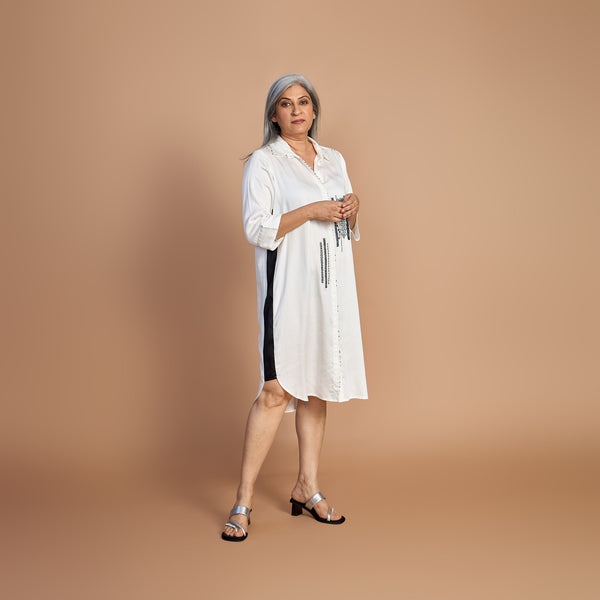 Netra Shirt Dress - White