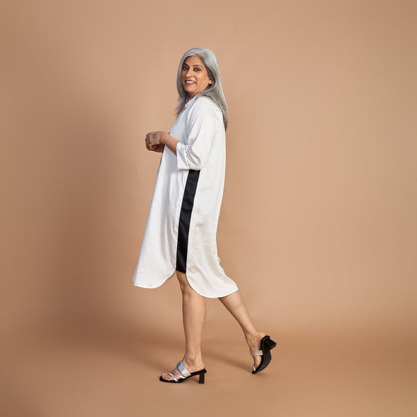 Netra Shirt Dress - White