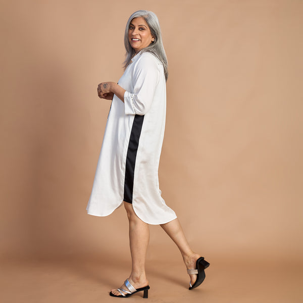 Netra Shirt Dress - White