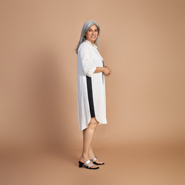 Netra Shirt Dress - White