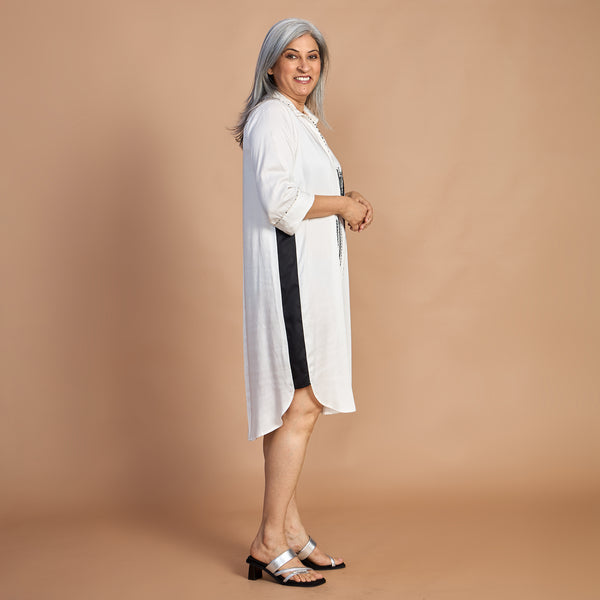 Netra Shirt Dress - White