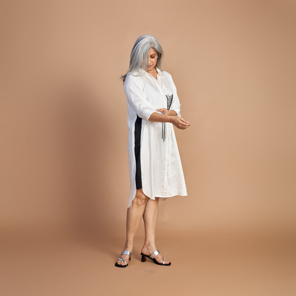 Netra Shirt Dress - White