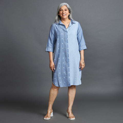 Netra Shirt Dress - Blue Chambray weave (PROMO)