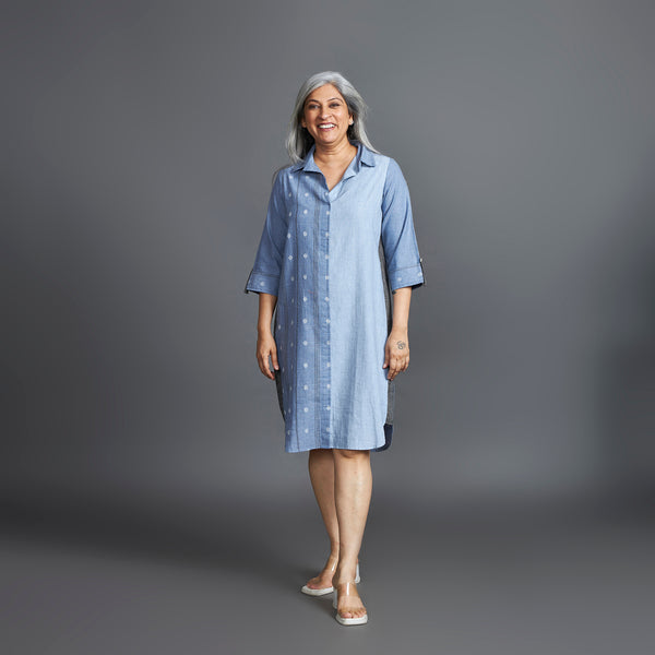 Netra Shirt Dress - Blue Chambray weave (PROMO)