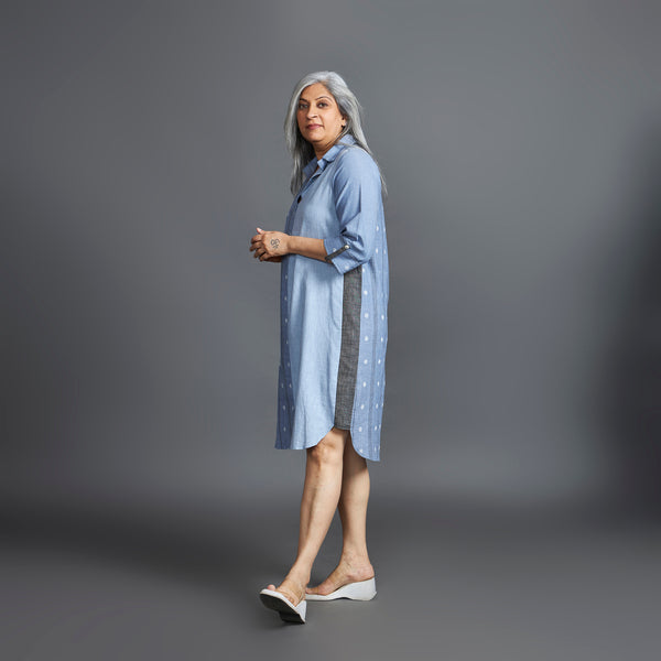 Netra Shirt Dress - Blue Chambray weave (PROMO)