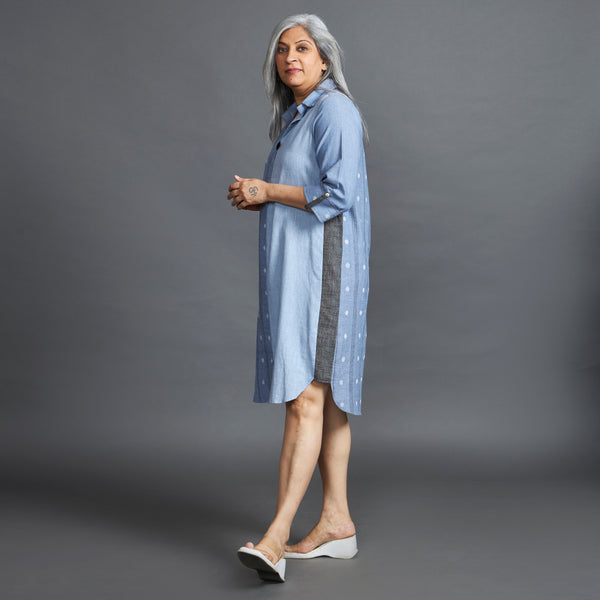 Netra Shirt Dress - Blue Chambray weave (PROMO)