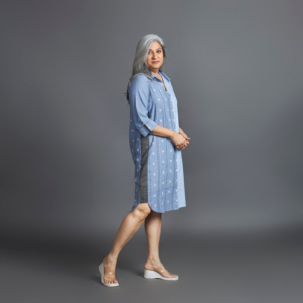 Netra Shirt Dress - Blue Chambray weave (PROMO)