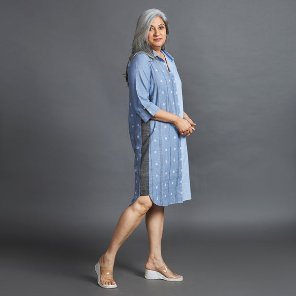 Netra Shirt Dress - Blue Chambray weave (PROMO)