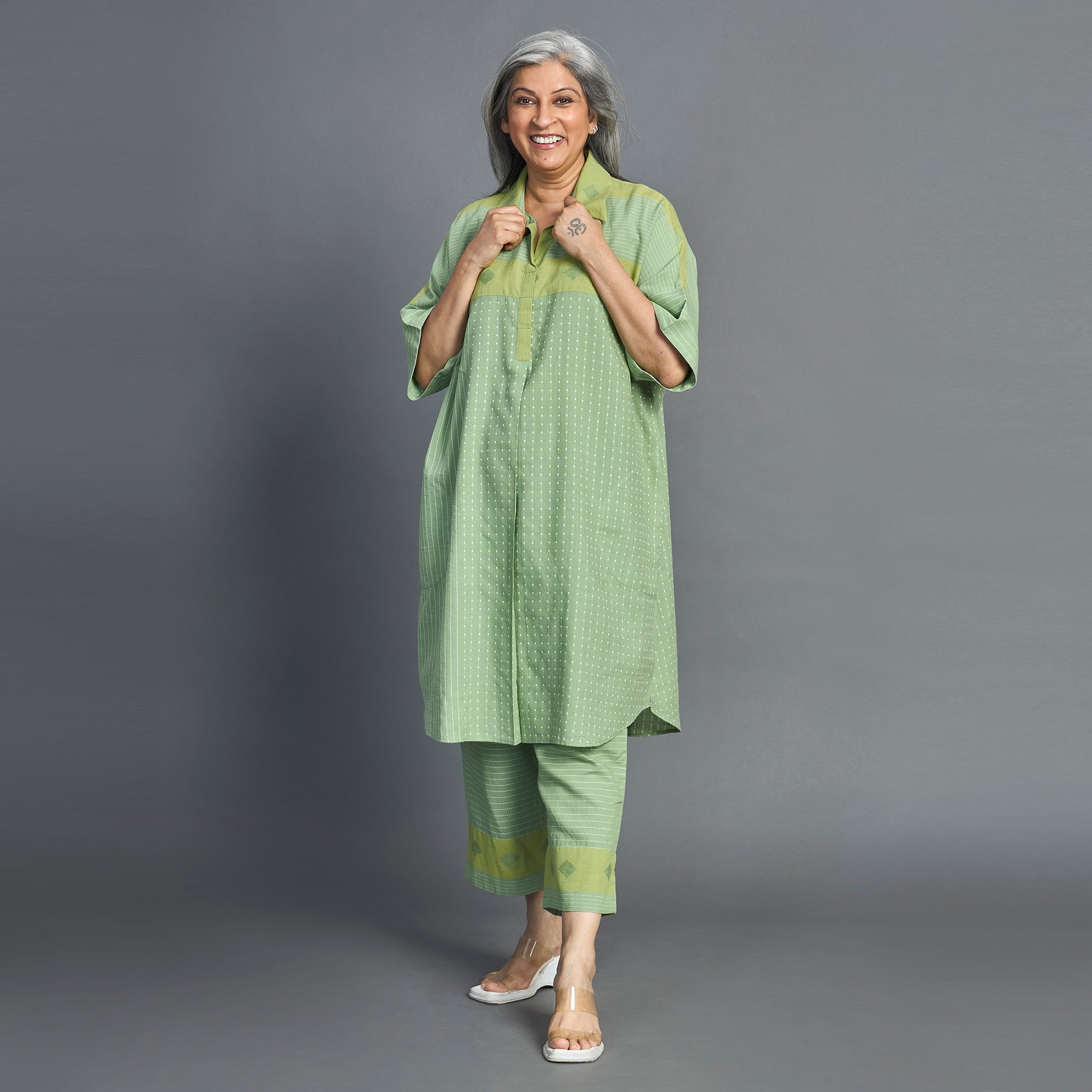 NEYSA Tunic Set - Green & Yellow (LAST PIECES)