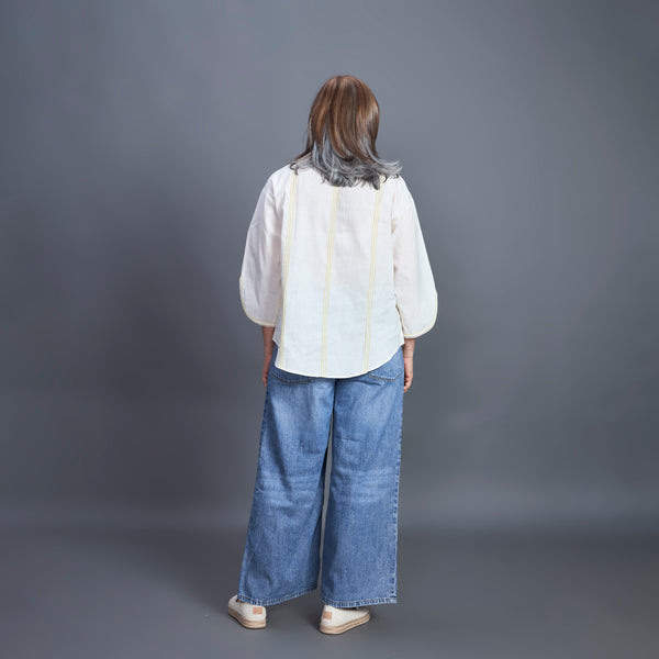 NIMMI Shirt - Ivory Lime Green (PROMO)