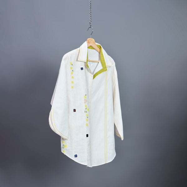 NIMMI Shirt - Ivory Lime Green (PROMO)