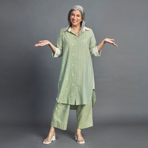 NITARA Tunic Set - Light Green & Ivory (SALE)