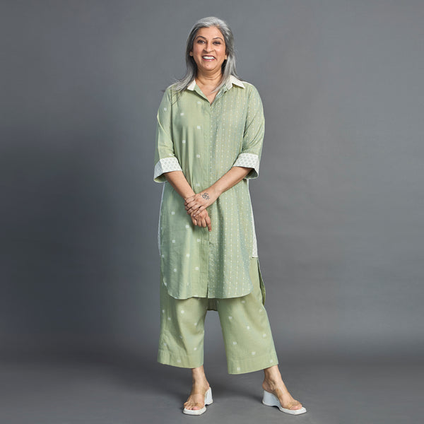 NITARA Tunic Set - Light Green & Ivory (SALE)