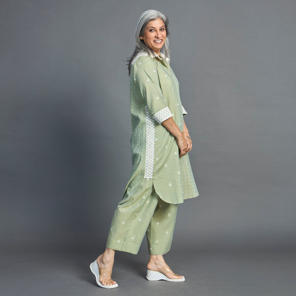 NITARA Tunic Set - Light Green & Ivory (SALE)