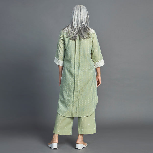 NITARA Tunic Set - Light Green & Ivory (SALE)