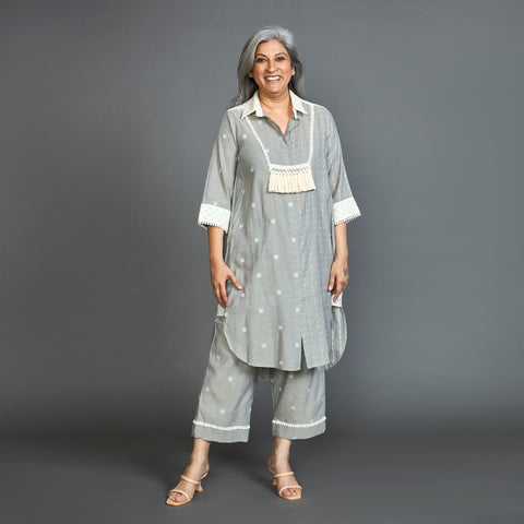 NITARA Tunic Set - Steel Grey