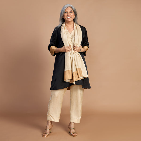 NORI Jacket 3 piece SET - Black & Ivory