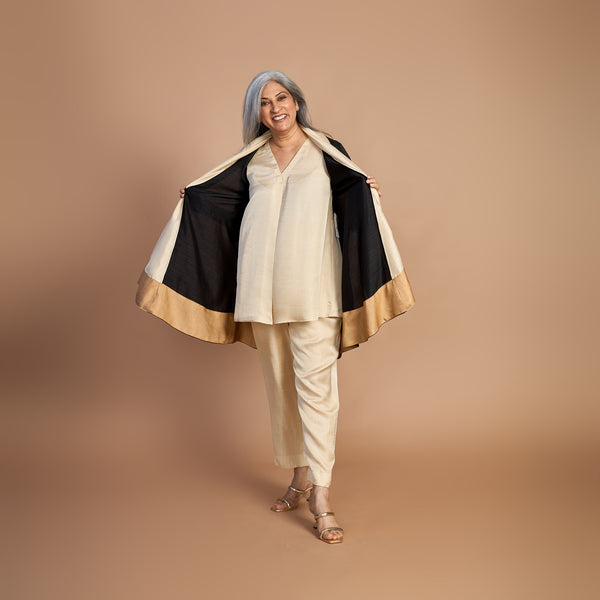 NORI Jacket 3 piece SET - Black & Ivory